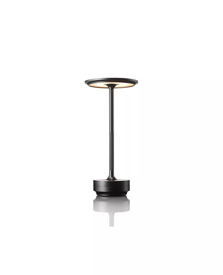 lighting , AMBIENTEC , TURN Aluminum Black wireless table lamp aluminum  black