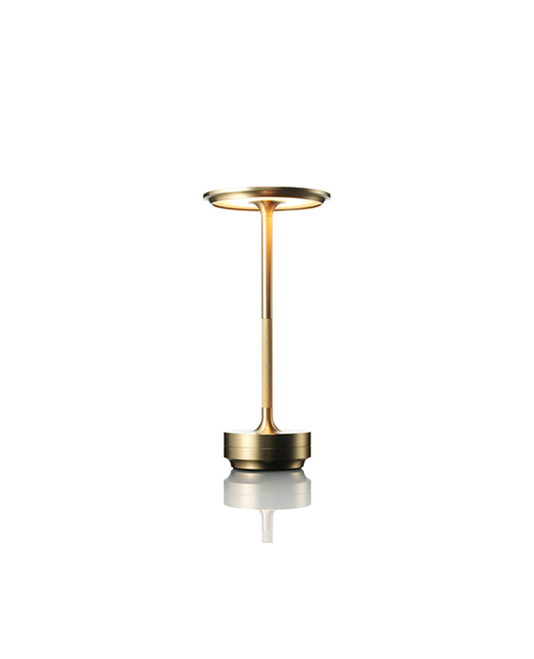 lighting , AMBIENTEC , TURN Brass Cordless Table Lamp Brass