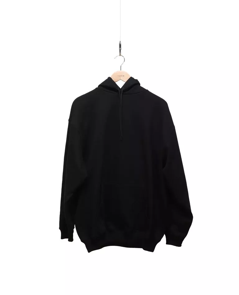 Balenciaga black hoodie front in a full white background