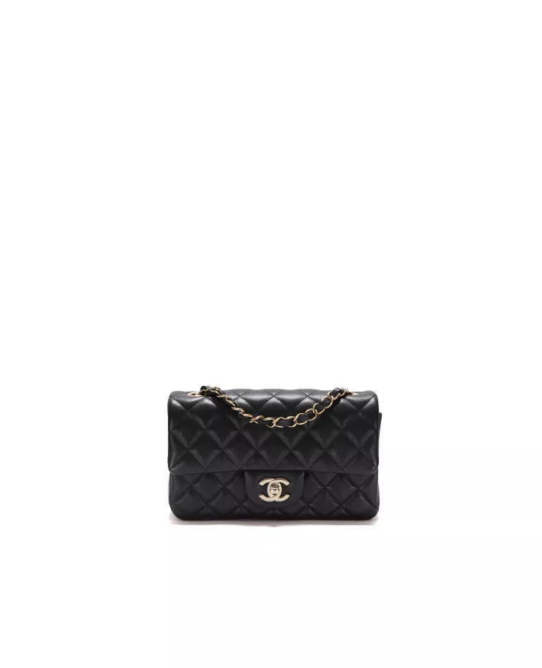 Chanel 23P Black / Pink Lambskin Top Handle Mini with Champagne