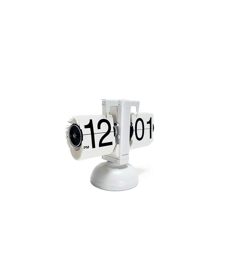 <font color="#ccae84" size="2">Timepiece </font><br><br><font size="3"><strong>CLOUDNOLA </strong></font><br><br>Flip Clock (White)