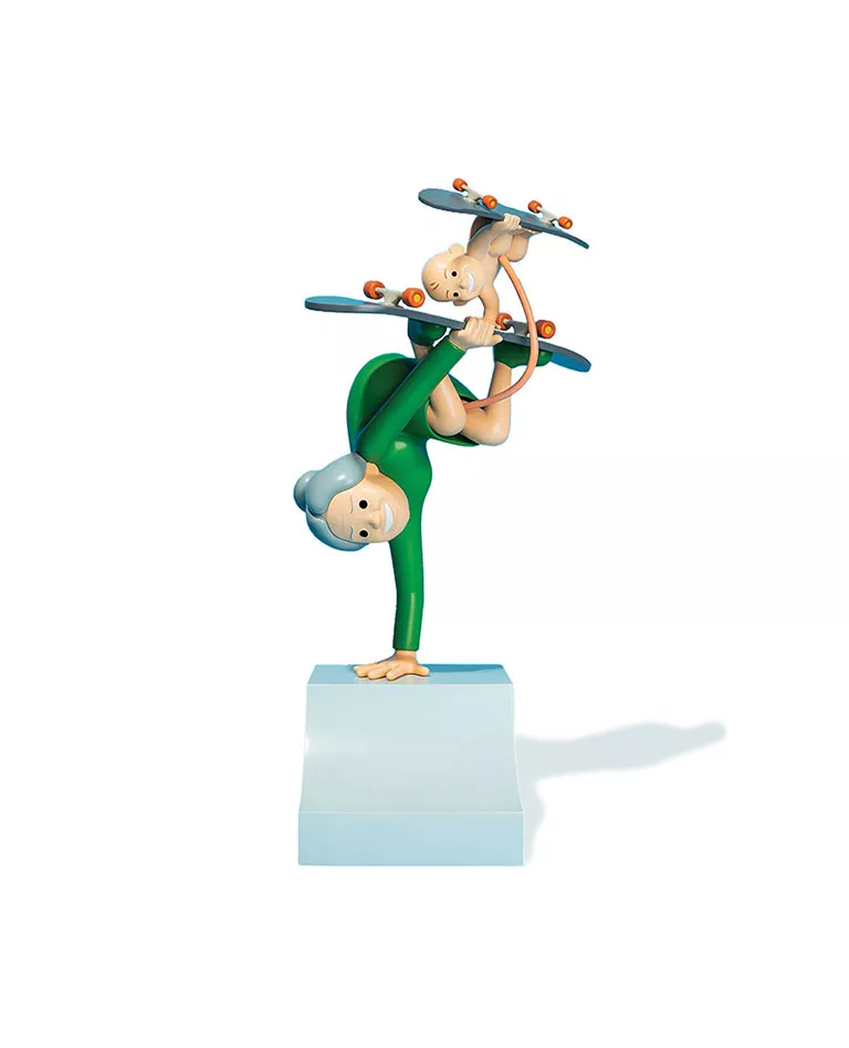 Figurine en vinyle Joan Cornellà Double Handstand sur fond blanc