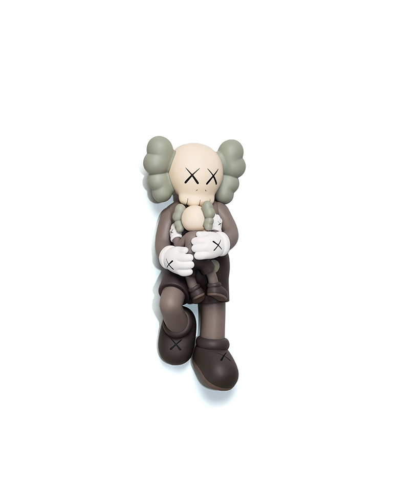 Kaws holiday Singapore figure brown top with a full white background