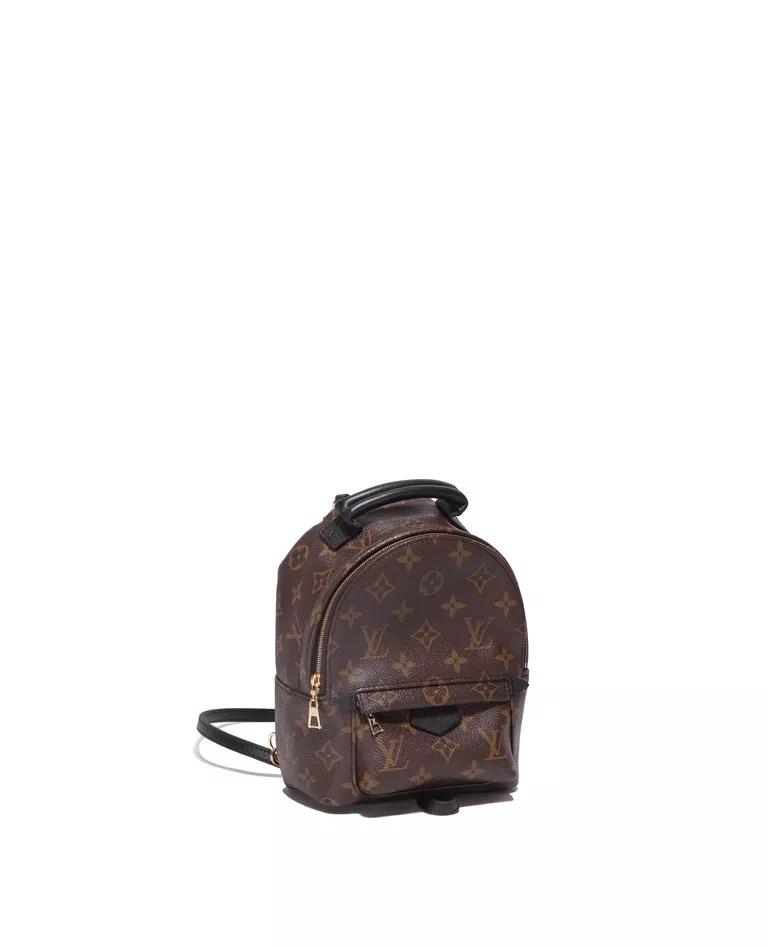 Louis Vuitton mini backpack side in a full white background