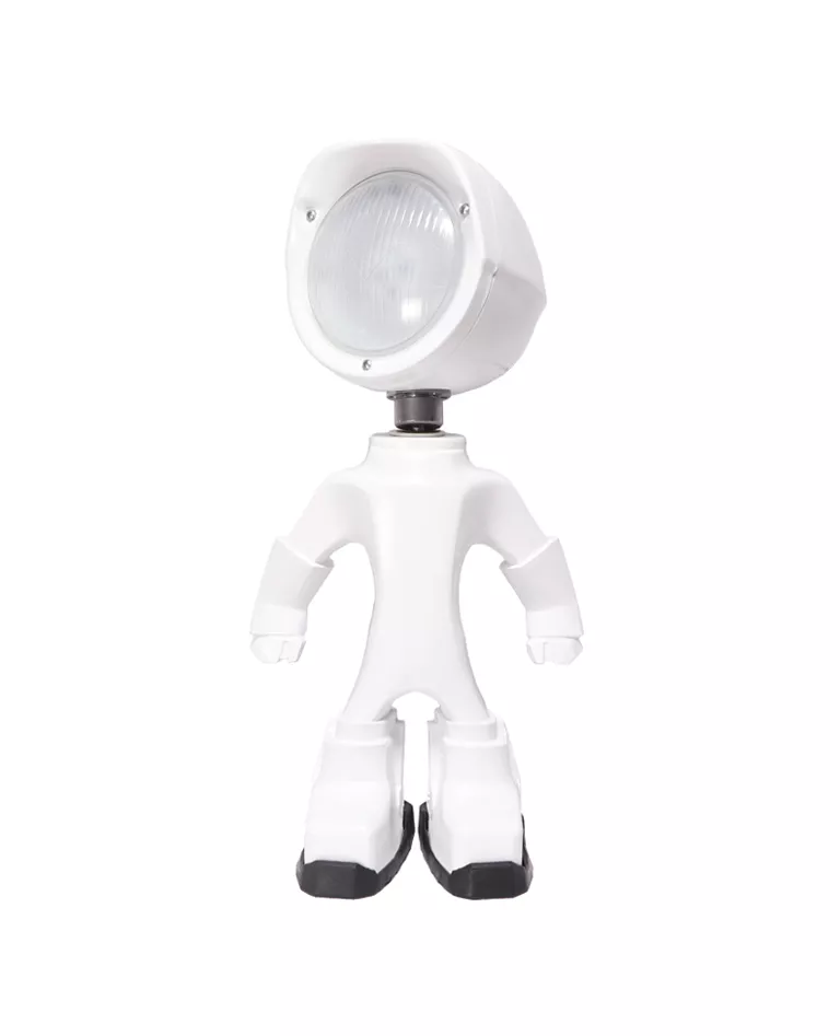 The Lampster white Color figure lamp front with bright light on